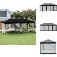 vidaXL Partytent, inklapbaar met zijwanden, zwart, 3x6 meter - Paviljoens & Partytenten