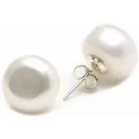 Charme Bijoux Zilver- Synthetische Parel- parel oorbellen- Ivoor- 10 mm -