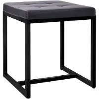 CLP Barci kruk met bekleding en zwart ijzeren frame Kunstleer/zwart