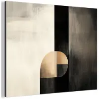MuchoWow Aluminium schilderij 160x120 cm - Wanddecoratie metaal - Vormen - Modern - Zwart - Metalen muurdecoratie woonkamer - Decoratie industrieel - Foto op dibond - Industriële accessoires slaapkamer
