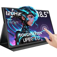 Uperfect Draagbaar Monitor T07 18,5" 10-Punts Aanraking Touchscreen Gaming | 120Hz FHD IPS draagbaar scherm | 100% sRGB | 1200:1| | FREESYNC| Metaal/ABS Design | VESA-bevestiging