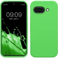 Kwmobile telefoonhoesje geschikt voor Google Pixel 9a - Hoesje met siliconen coating - Smartphone case in limoengroen