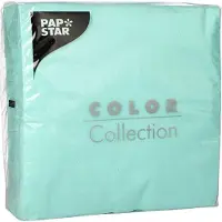 Papstar 100 x Papieren tafel servetten 33cm 1 Laag Ecolabel Munt Milieuvriendelijk biologisch gerecyclede bbq | picknick | feest |