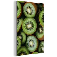 MuchoWow Aluminium schilderij 120x180 cm - Wanddecoratie metaal - Kiwi - Fruit - Groen - Metalen muurdecoratie woonkamer - Decoratie industrieel - Foto op dibond - Industriële accessoires slaapkamer