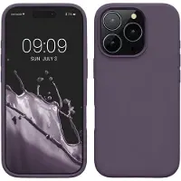 Kwmobile telefoonhoesje geschikt voor Apple iPhone 16 Pro - Hoesje met siliconen coating - Smartphone case in Bleke iris