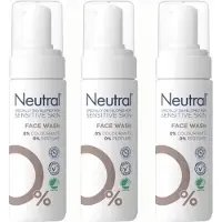 Neutral 0% Lotion - Face Wash - 3 x 150 ml - Voordeelverpakking - Gevoelige Huid - 0% parfum - 0% kleurstof