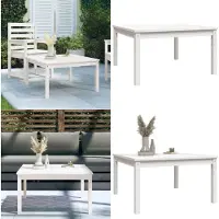 vidaXL Tuintafel Wit 82,5x82,5x45 cm Massief hout, grenen - Tuintafel - Tuintafels - Terrastafel - Buitenmeubel