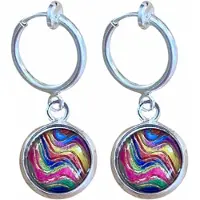 Charme Bijoux Klem oorbellen- Party- wave -zilverkleur- geen gaatje-