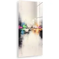 MuchoWow Glasschilderij 20x40 cm - Schilderij acrylglas - Abstract - Kleurexplosie - Landschap - Foto op glas - Muurdecoratie woonkamer - Wanddecoratie slaapkamer - Schilderijen