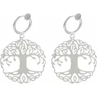 Charme Bijoux Klem oorbellen-Zilverkleur-Grote boom- geen gaatje-