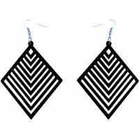 Charme Bijoux Zilveren houten oorhangers zwart wieber -