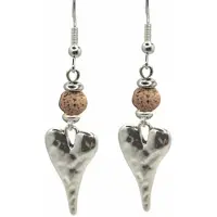 Charme Bijoux Oorbellen-Zilver-roze lava-hart-