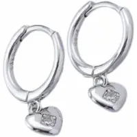 Charme Bijoux Oorbellen-Hart-Zilver-Zirkonia-Oorringen -