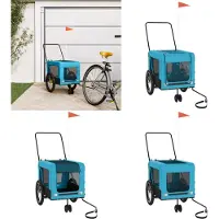 vidaXL Hondenfietstrailer oxford stof en ijzer blauw en zwart