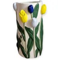 Daan Kromhout - Vaas - Bloemenvaas - Tulpen - Dutch - 14x23 - Cilinder - Keramiek
