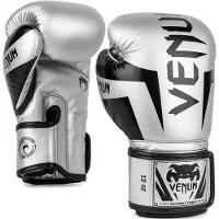 Venum Elite Bokshandschoenen Microfiber Zilver Zwart - 10 OZ