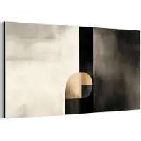 MuchoWow Aluminium schilderij 80x40 cm - Wanddecoratie metaal - Vormen - Modern - Zwart - Metalen muurdecoratie woonkamer - Decoratie industrieel - Foto op dibond - Industriële accessoires slaapkamer