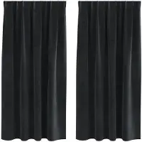 vidaXL Verduisterende gordijnen 2 st Zwart 140 x 175 cm fluweel