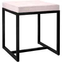 CLP Barci kruk met bekleding en zwart ijzeren frame Fluweel/creme