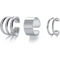 Charme Bijoux 3 oorklemmen- zilverkleur - geen gaatje - Helix-