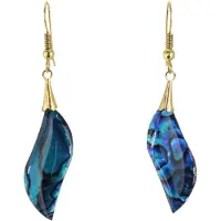 Behave – Oorhangers – Schelp met Blauwe & Groene Tinten – Uniek & Handgemaakt