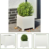 vidaXL Plantenbak 30x30x30 cm staal wit