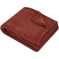 Stof Textiles Plaid / bankdeken / bedsprei Columbia - steenrood - 180 x 220 cm - zachte polyester - 2 persoons