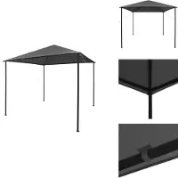 vidaXL Paviljoen 3x3 meter, antraciet, stof en staal, 180 g/m² - Paviljoenen & feesttenten