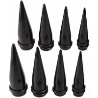 Charme Bijoux 8 Delige Taper Stretcher set- Zwart- Acryl- 14-16-18-20 mm -
