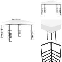vidaXL Tuinpaviljoen 3x3 meter, wit - Paviljoenen & Partytenten