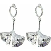 Charme Bijoux Klem oorbellen- Ginkgo- blad- zilverkleur-geen gaatje-