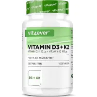 Vit4ever - Vitamine D3 + K2 - Voedingssupplement - D3 5.000 I.E. per tablet - K2 100 mcg - 365 Tabletten