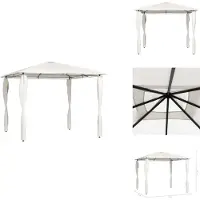 vidaXL Paviljoen met paalafdekkingen, 3x3x2,6 m, crème, 160 g/m² - Paviljoenen & feesttenten
