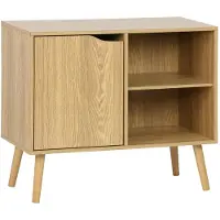 Sweeek Dressoir met 1 deur en plank houtdecor 80cm Essen effect
