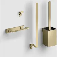 Clou Fold toilet accessoireset, goud geborsteld PVD