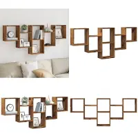 vidaXL Wandschap 159x18x66 cm bewerkt hout oud houtkleurig