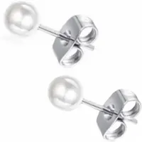 Charme Bijoux Synthetische - Parel oorbellen 5 mm wit