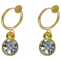 Charme Bijoux Klem oorbellen - zirkonia 7 mm- goudkleurig - geen gaatje-