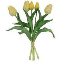Countryfield Kunstboeket Tulpen - Kunstbloem Geel - 5 Stuks - 3D Geprint
