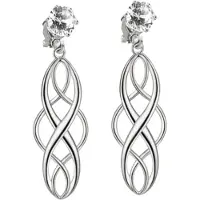 Charme Bijoux Clip oorbellen- zilverkleur - strass- Burano- geen gaatje-