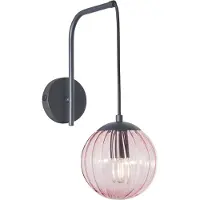 Olucia - RIFKA - Wandlamp - Roze / Zwart - Vorm: Rond