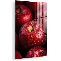 MuchoWow Glasschilderij 120x180 cm - Schilderij acrylglas - Rood - Appels - Fruit - Foto op glas - Muurdecoratie woonkamer - Wanddecoratie slaapkamer - Schilderijen