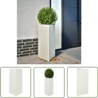 vidaXL Plantenbak driehoek 40x34,5x75 cm staal wit