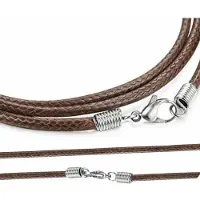 Charme Bijoux Basic 1-Koordketting- Bruin- 2 mm-45 cm-