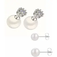 Charme Bijoux 2 Paar - Synthetische Parel- oorbellen- Ivoor - Wit-