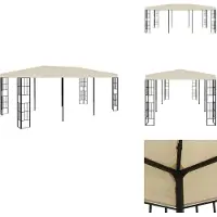 vidaXL Paviljoen 3x6 meter, crème kleur - Paviljoenen & Partytenten
