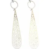 Charme Bijoux Klem oorbellen- Filigraan- druppel-zilverkleur- geen gaatje-