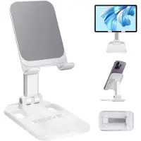 Xssive Telefoonstandaard Bureau - Verstelbaar & Inklapbaar - Geschikt voor Telefoon, iPad & Tablet Houder - Wit