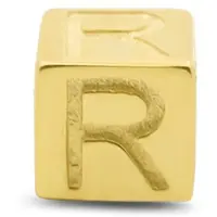 New Bling 9NBG-912R Gouden Kubus met Letter R - 3,8mm - hanger - 14 Karaat - Goud