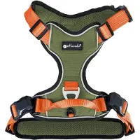 Petlando Hondentuig Olive-Orange met magnetische sluiting - maat- XL 82 – 106